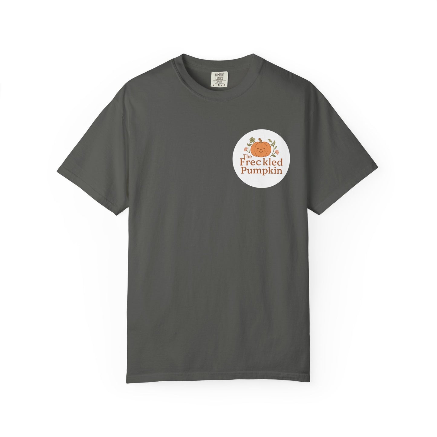 The Freckled Pumpkin Logo Engraving Unisex Comfort Colors T-shirt