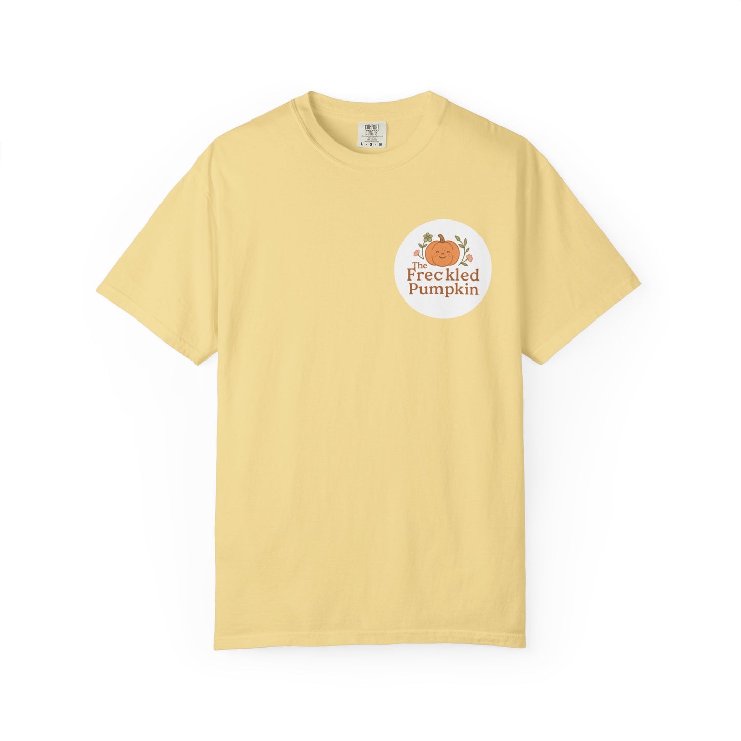 The Freckled Pumpkin Logo Engraving Unisex Comfort Colors T-shirt