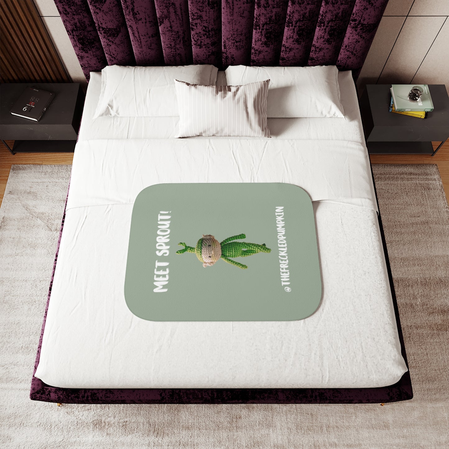 Cozy Sherpa Blanket, 🌱Sprout Army Design