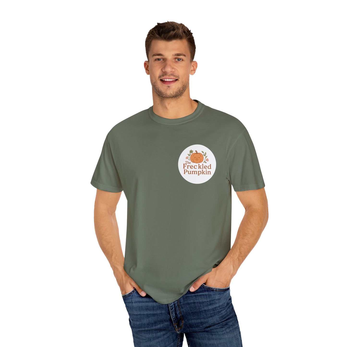 The Freckled Pumpkin Logo Engraving Unisex Comfort Colors T-shirt