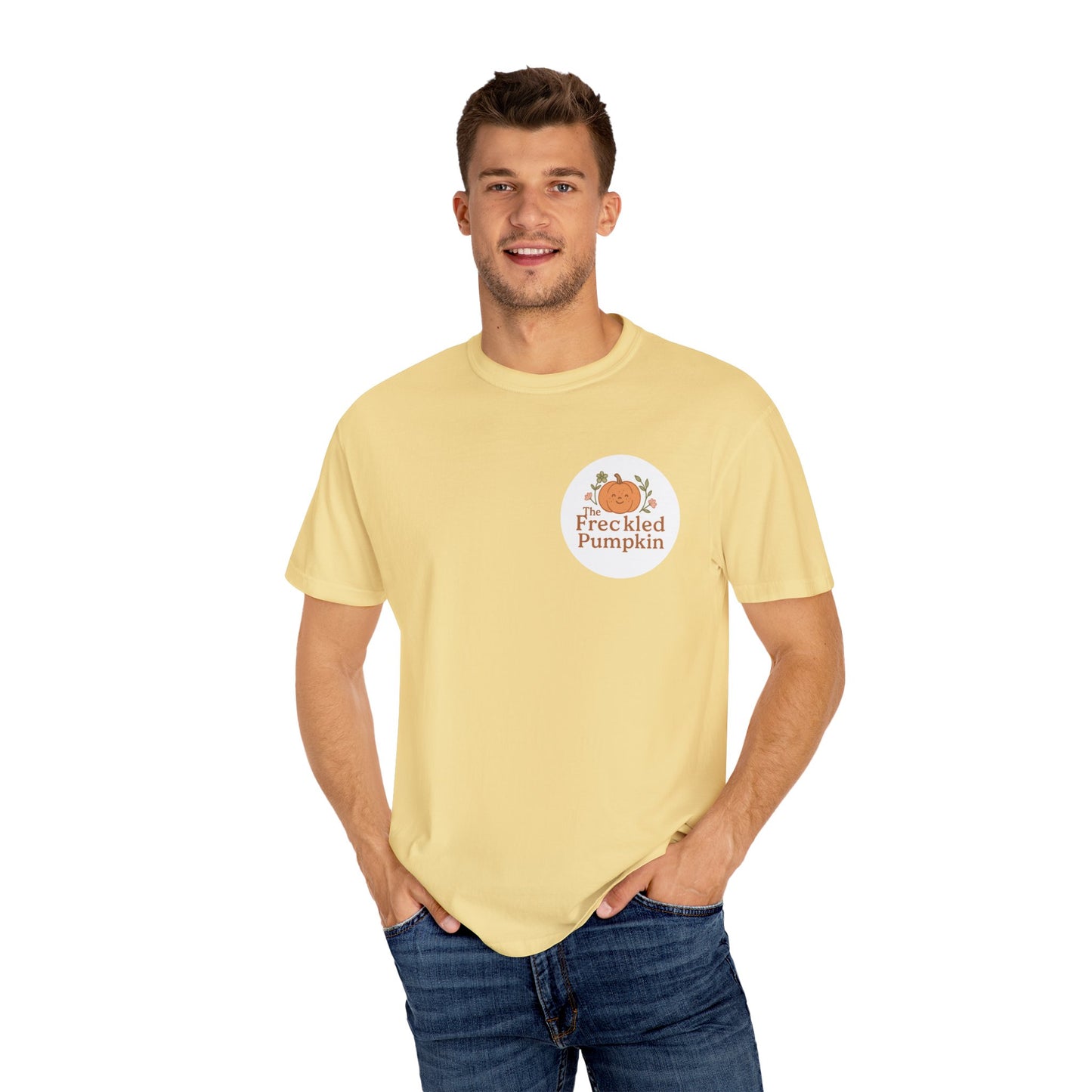 The Freckled Pumpkin Logo Engraving Unisex Comfort Colors T-shirt