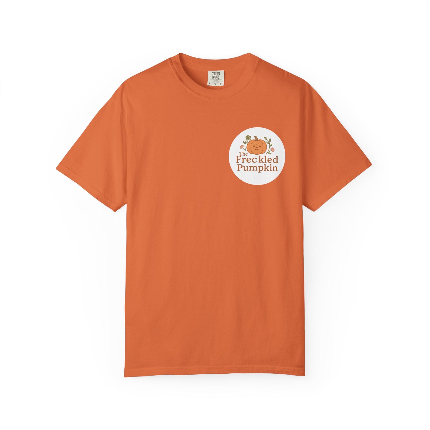 The Freckled Pumpkin Logo Engraving Unisex Comfort Colors T-shirt