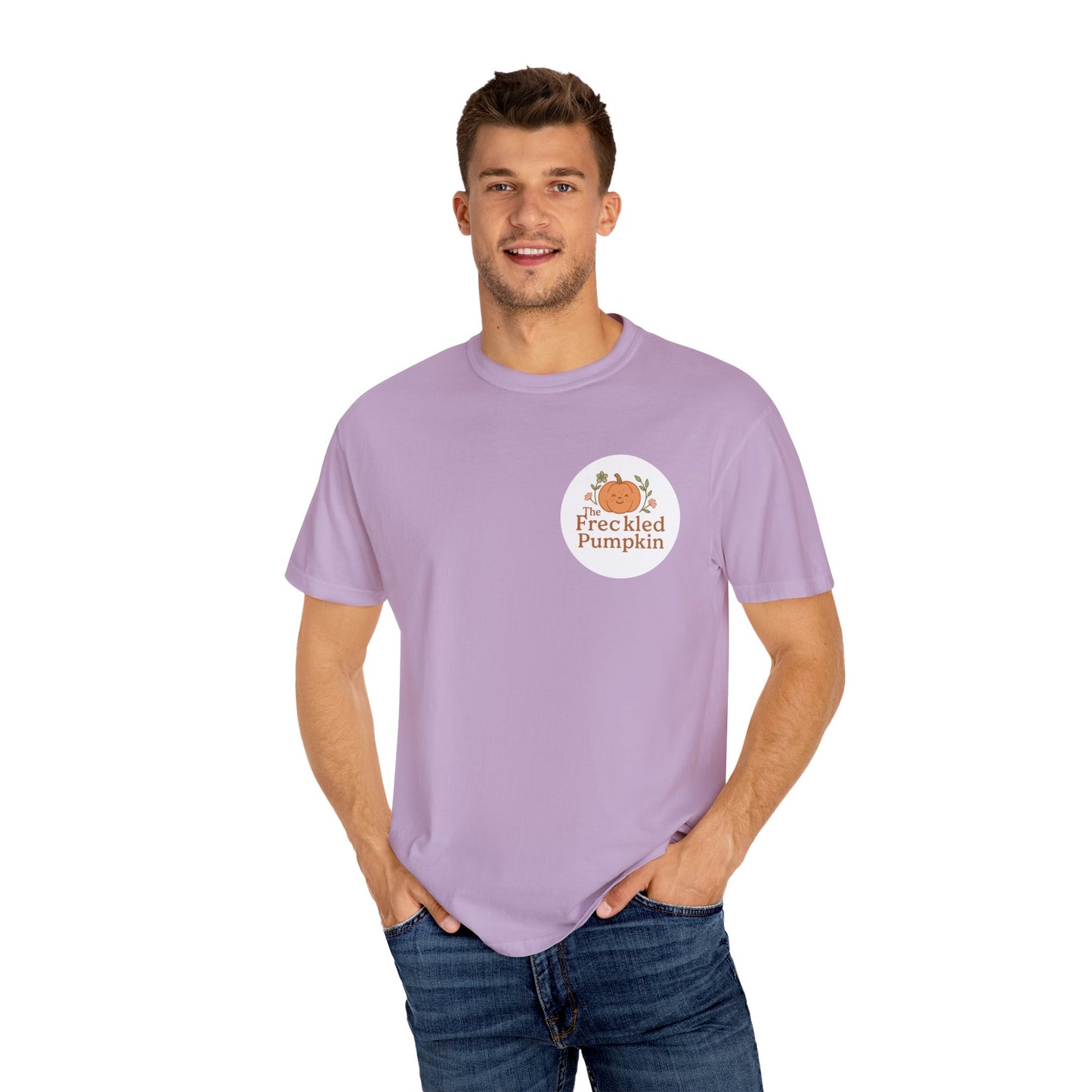 The Freckled Pumpkin Logo Engraving Unisex Comfort Colors T-shirt