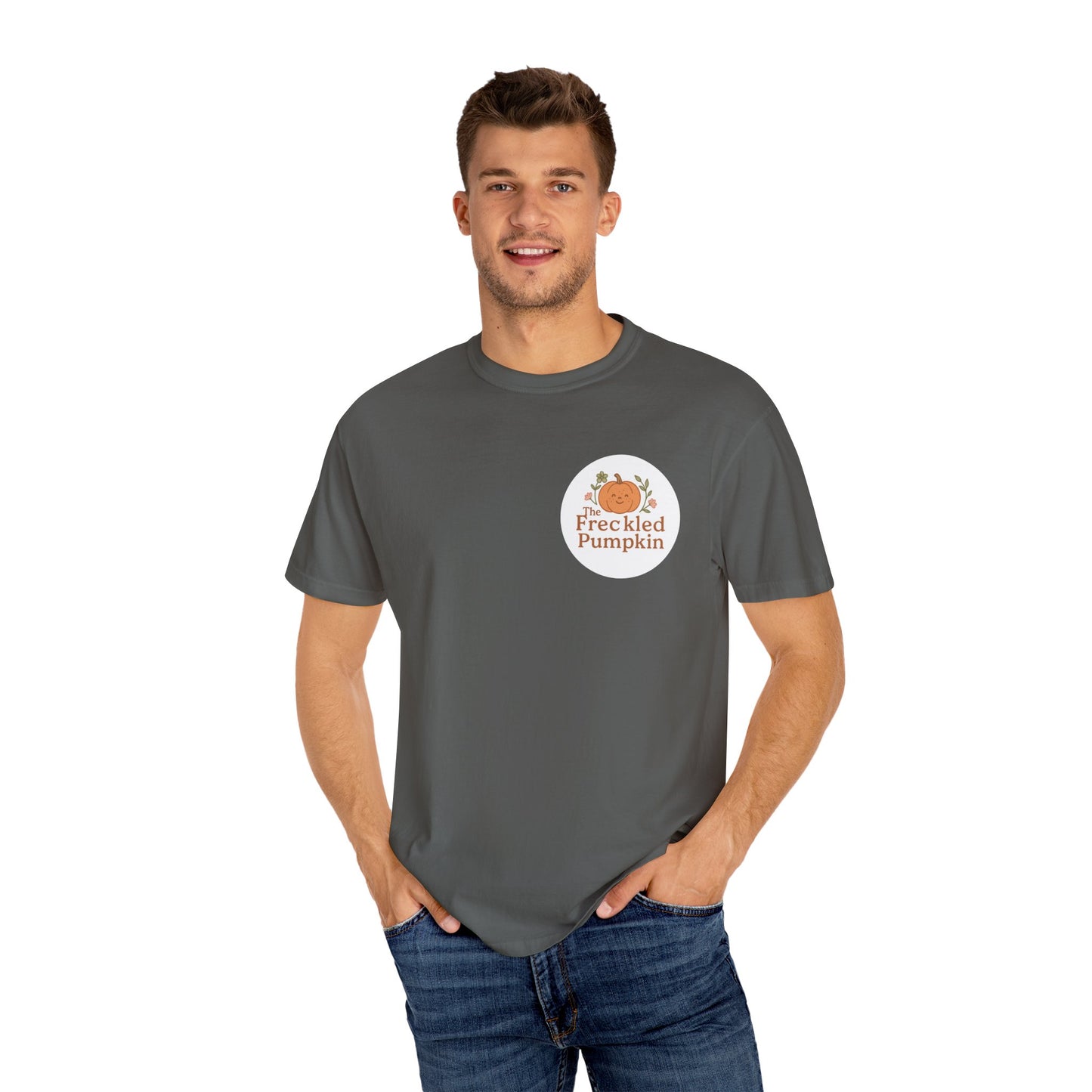 The Freckled Pumpkin Logo Engraving Unisex Comfort Colors T-shirt