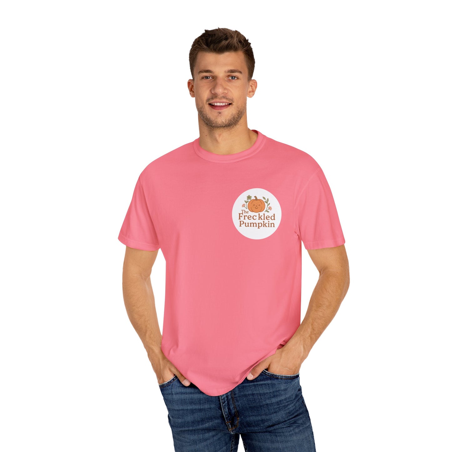 The Freckled Pumpkin Logo Engraving Unisex Comfort Colors T-shirt