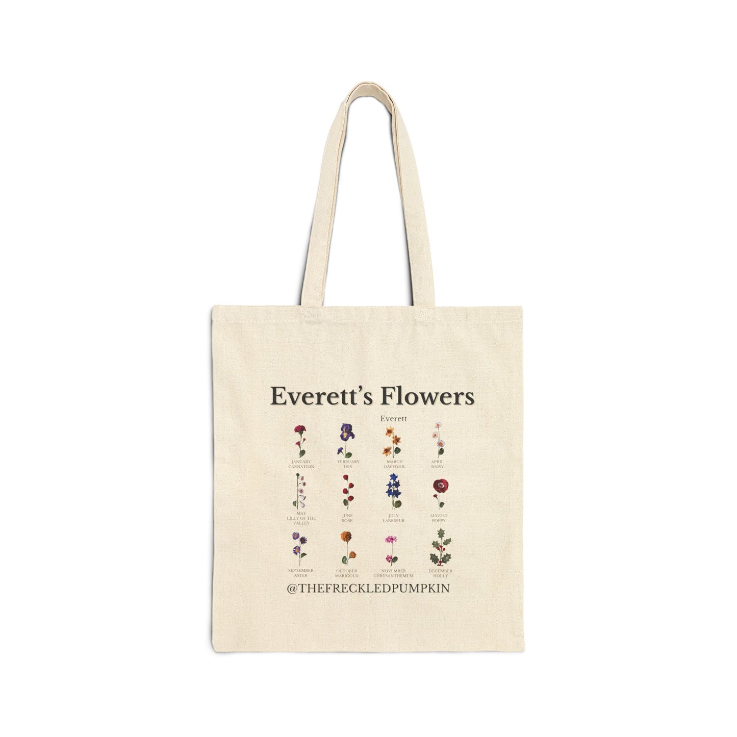 šEverett's Flowers Cotton Canvas Tote