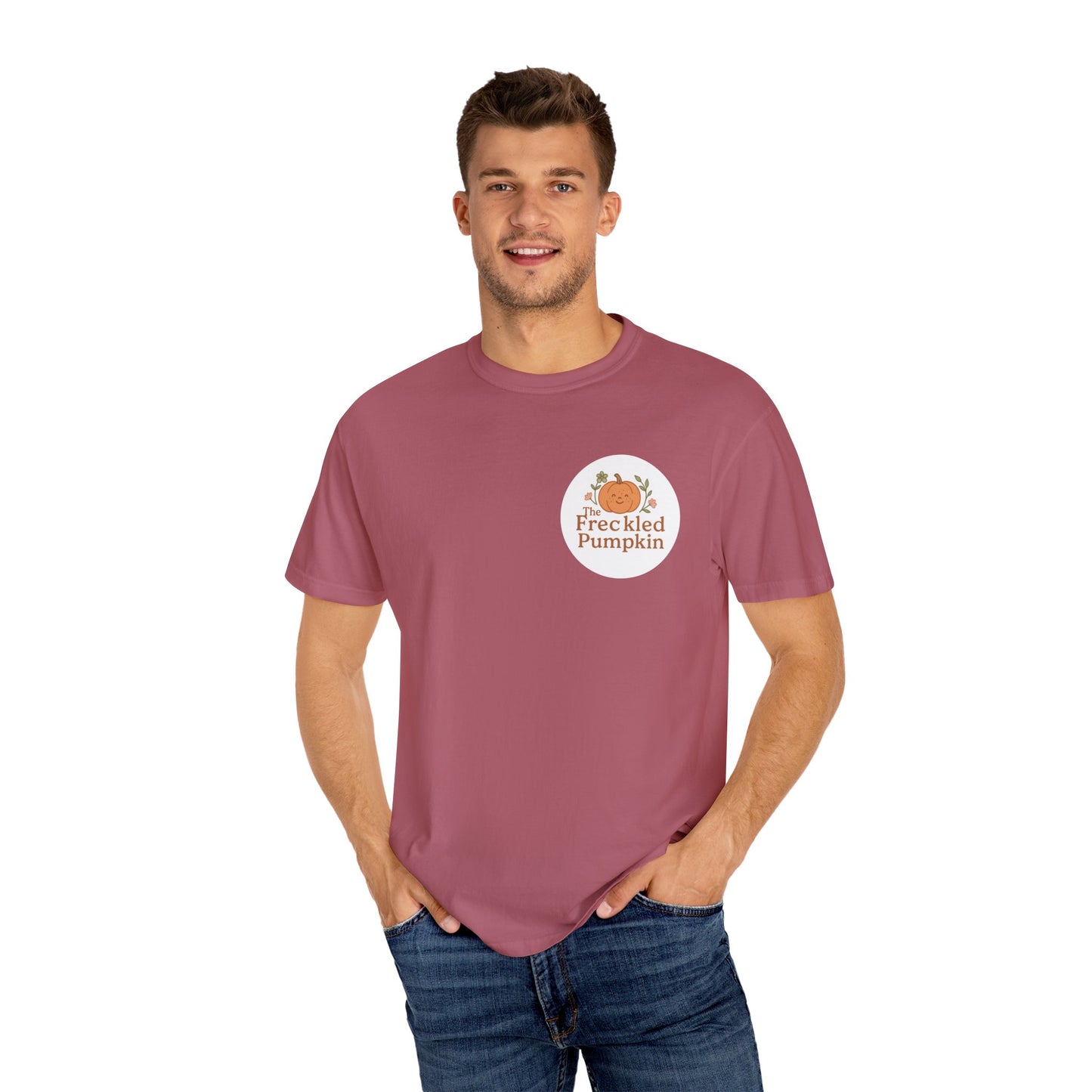 The Freckled Pumpkin Logo Engraving Unisex Comfort Colors T-shirt