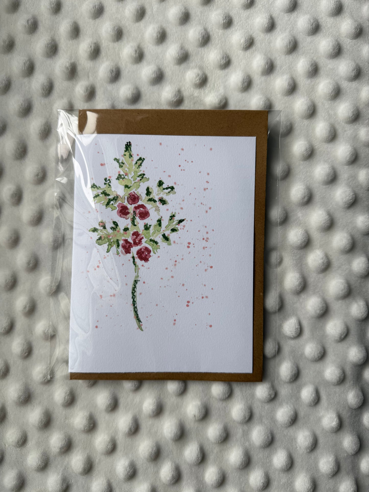 December Birth Flower – Holly Greeting Card
