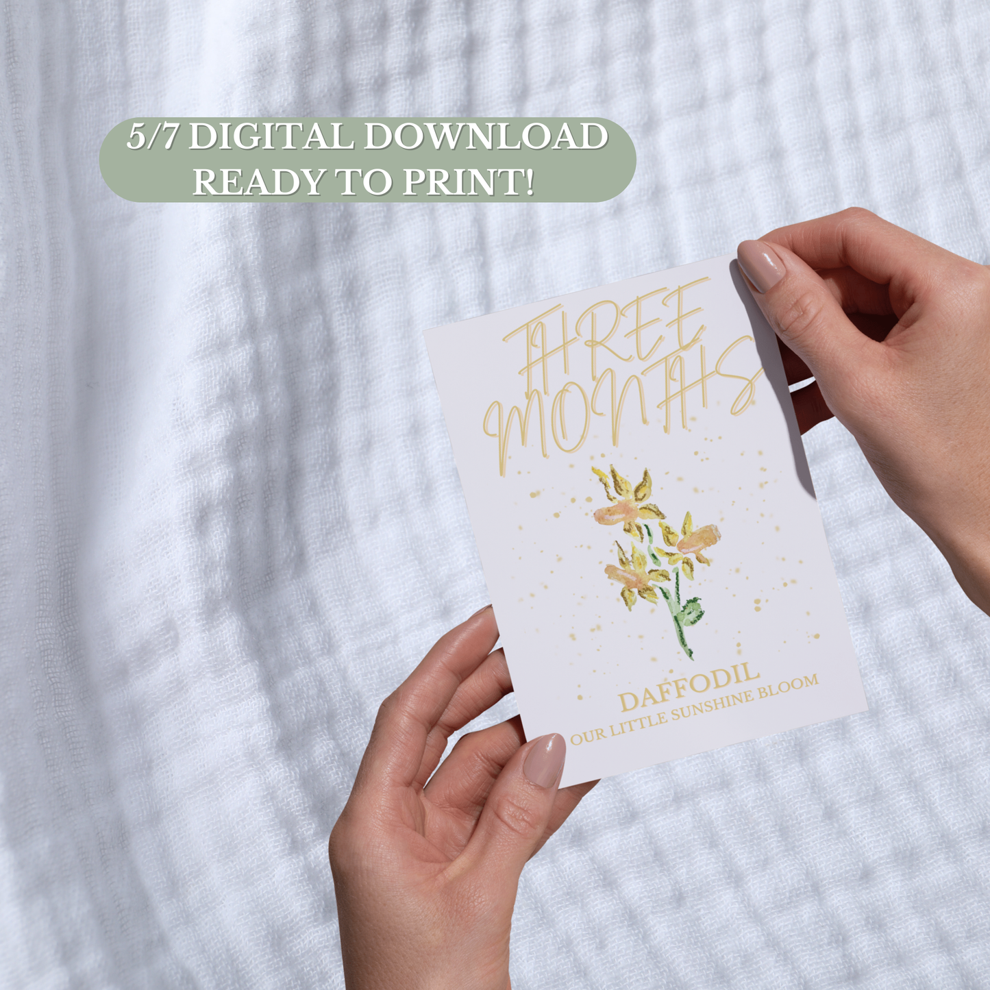 Birth Flower Milestone Cards – Printable Baby First Year Keepsake (Digital Download)