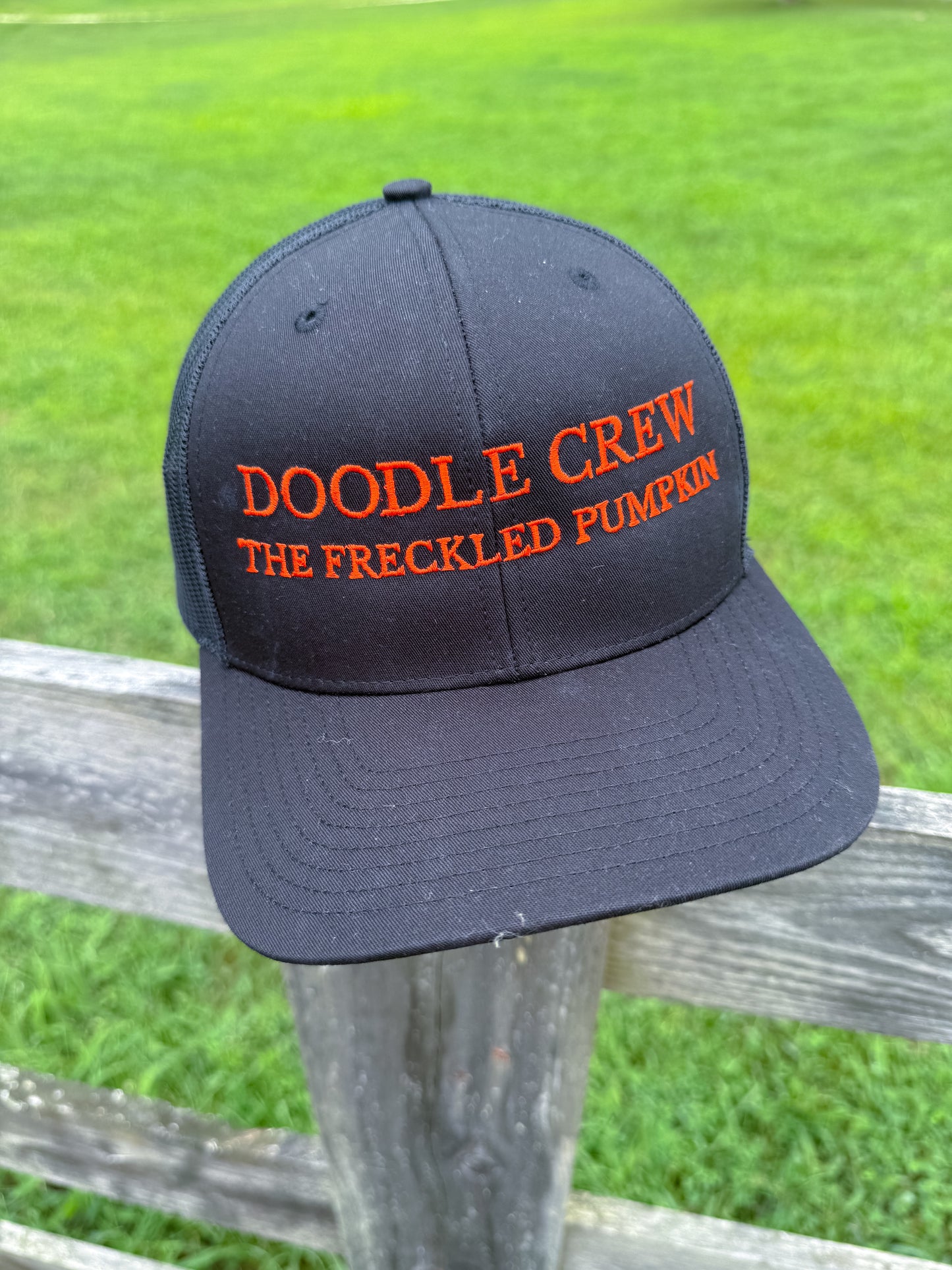 ✍️ Doodle Crew Snapback Trucker Cap, Embroidered Cap for Gardeners, Outdoor Enthusiasts, Eco-Friendly Gift, Unique Style, Casual Fashion