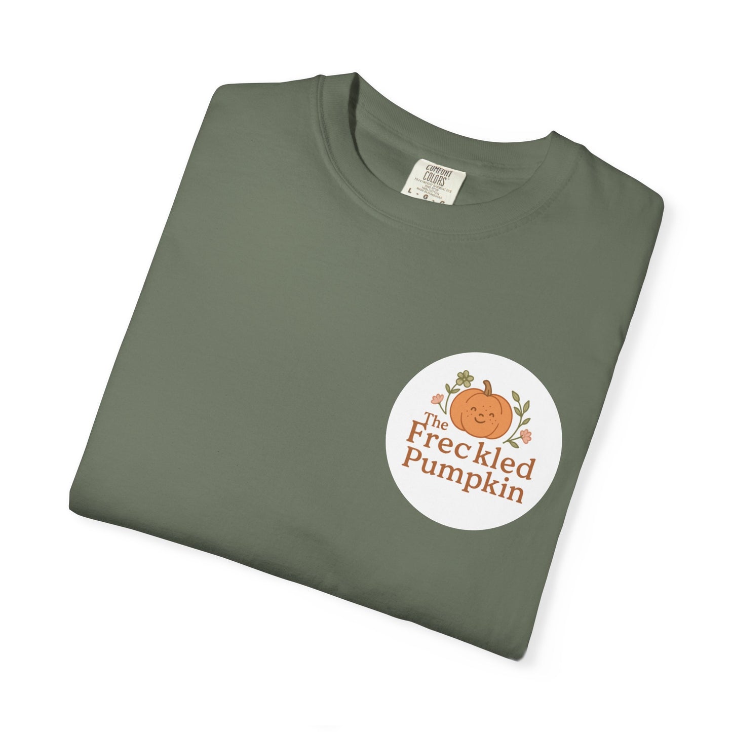 The Freckled Pumpkin Logo Engraving Unisex Comfort Colors T-shirt