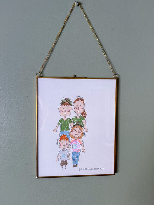 Doodle Pumpkin Portrait Framed 8x10