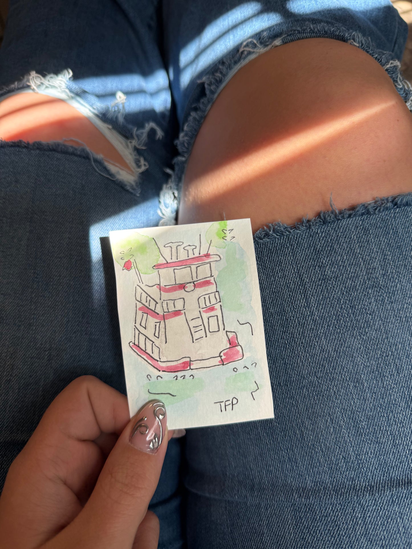 Sternwheeler Boat #7 Mini Watercolor Painting – 3.5x2.5 in Original Art