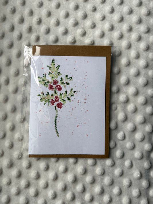 December Birth Flower – Holly Greeting Card