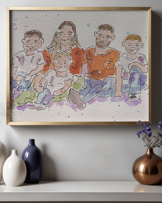 Heirloom Doodle 11x14 Watercolor Painted Memory