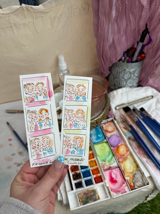 Mini Doodle Strip 2x6 Watercolor Painted Photo Strip