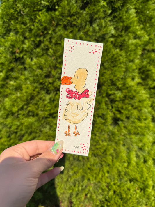 Red Duck Whimsical Watercolor Bookmark