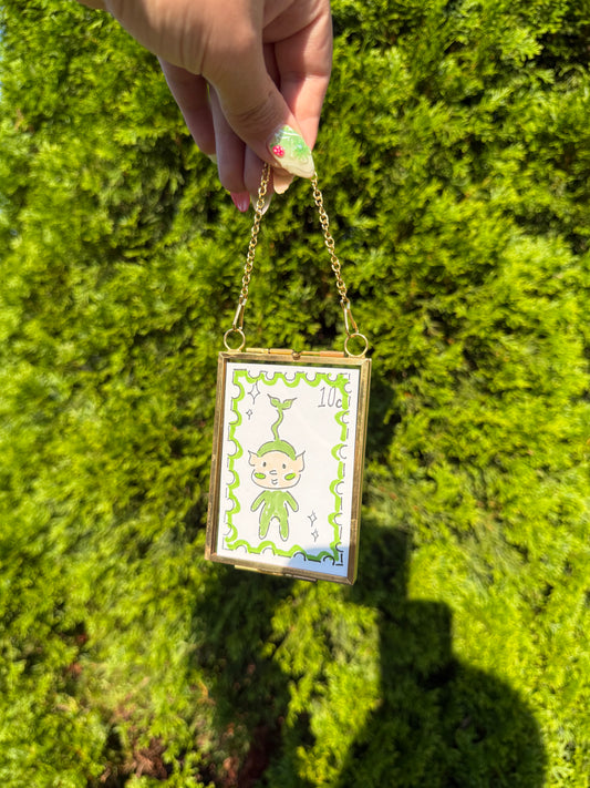 Sprout Doodle Stamp Framed Mini Doodle – 3.5x2.5 in Original Art