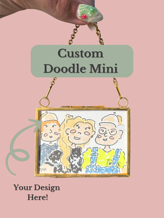**Custom Framed** Mini Doodle– 3.5x2.5 in Original Art