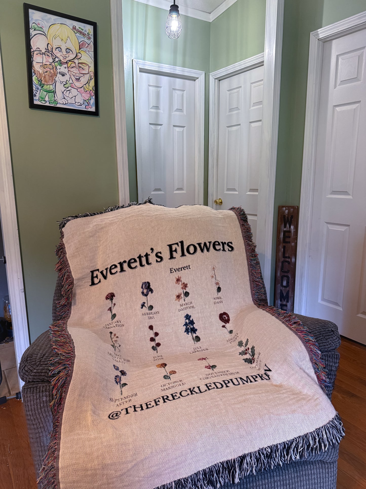 🍓Everett’s Flowers Cozy Woven Blanket