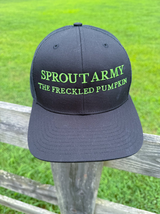 🌱Sprout Army Snapback Trucker Cap, Embroidered Cap for Gardeners, Outdoor Enthusiasts, Eco-Friendly Gift, Unique Style, Casual Fashion