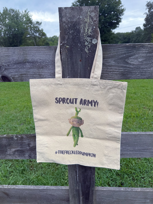 🌱 Sprout Army Cotton Canvas Tote