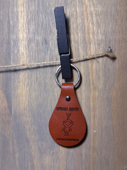 🌱Sprout Army Leather Engraved Keychain