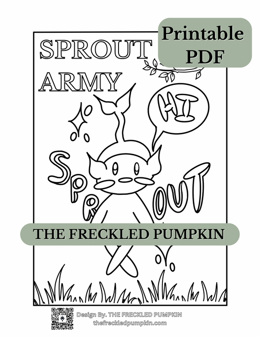 Whimsical Sprout Coloring Page | Cozy Printable PDF | Cute Digital Download for Relaxation, Kids & Adults