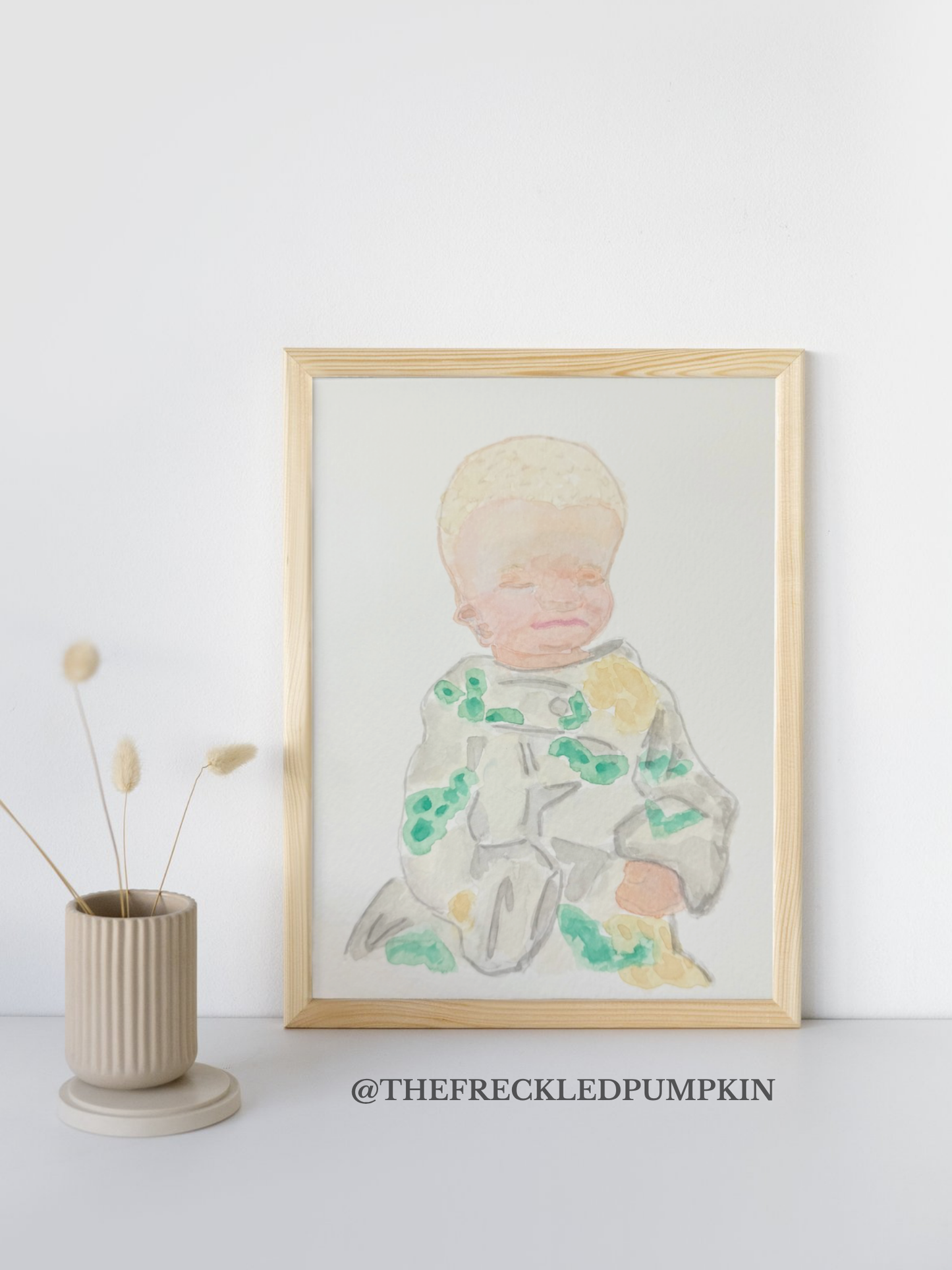 Portrait Doodle 6X8 Watercolor Painting