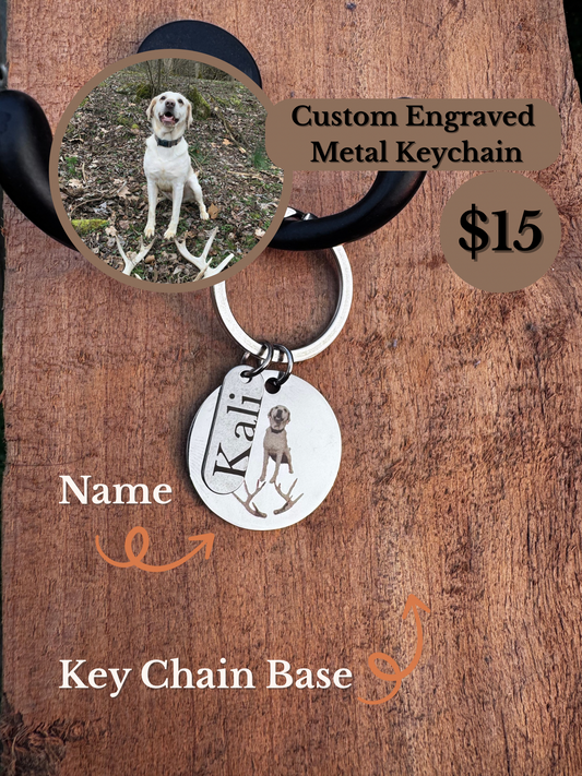 Custom Engraved Photo & Name Metal Keychain – Personalized Pet & Gift Keepsake