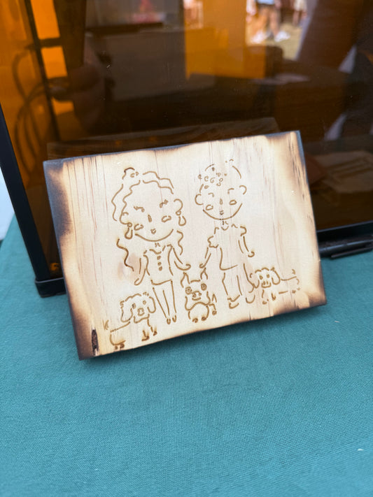 4x6 DOODLE Portrait Custom Engraved