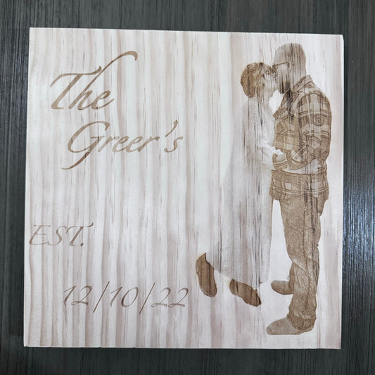 12X12 Portrait Custom Engraved